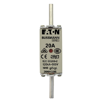 NH FUSE 20A 500V GG/GL SIZE 0 - 20NHG0B-Lire la description