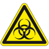 Warnschild Warnung vor Biogefährdung, Folie, selbstklebend, SL 200mm, ASR A1.3, DIN EN ISO 7010 W009