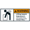 ANSI-Aufkleber WARNING Lifting hazard,UL anerk.,Folie,35x80mm,2/Bogen