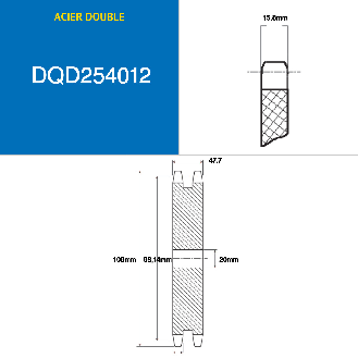 CMW - Disco pretaladrado - Acero - Dentado doble - 16B2 - 12 dientes - Paso 25.4 mm con agujero 20 mm-Leer más