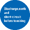 Gebotsschild Discharge, earth and short-circuit..., praxisb., Folie, Ø 100mm Gebotsschild Discharge, earth and short-circuit..., praxisb., Folie, Ø 100mm