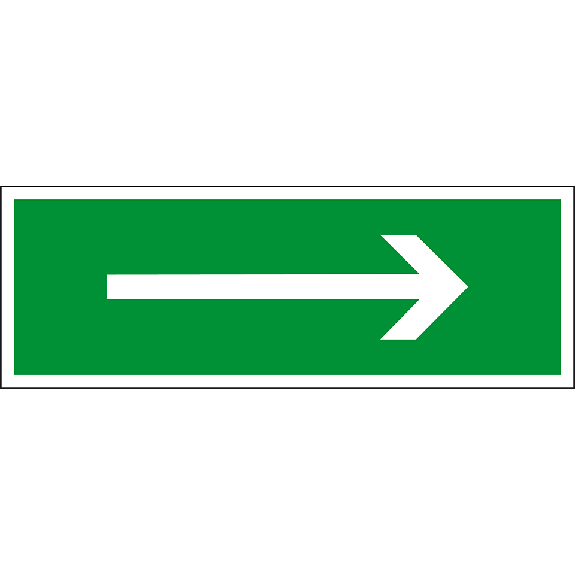Rettungszeichen Richtungspfeil, praxisbewährt, Folie, selbstklebend, 297x105mm-Beschreibung lesen