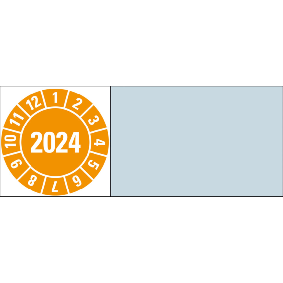 Kabelprüfplakette 2024, orange, Folie, selbstklebend, 20x100mm, 8/Bogen Kabelprüfplakette 2024, orange, Folie, selbstklebend, 20x100mm, 8/Bogen-Beschreibung lesen