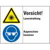 Kombischild Vorsicht! Laserstrahlung - Augen..., Folie, 200x150mm, ISO 3864-2