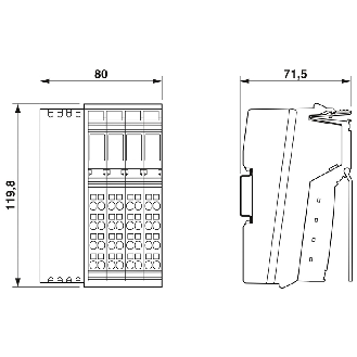Coupleur de bus Modbus/TCP (UDP) 8E 24VDC, 4S 24VDC, 500mA - IL ETH BK DI8 DO4 2TX-XC-PAC-Lire la description