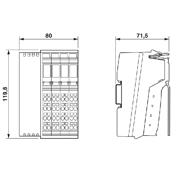 Coupleur de bus Modbus/TCP (UDP) 8E 24VDC, 4S 24VDC, 500mA - IL ETH BK DI8 DO4 2TX-XC-PAC-Lire la description