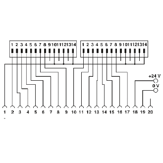 Adaptateur pour GE-FANUC, connectable 2 x 8 voies, entrées TOR - FLKM 14-PA/GE/DI-Lire la description