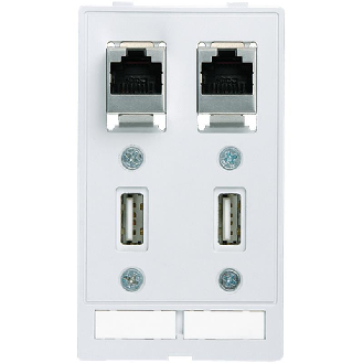 Module simple MSDD 2x RJ45 + 2x USB-A 2.0 (femelle/femelle) - 4000-68000-0970000-Lire la description