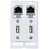 Module simple MSDD 2x RJ45 + 2x USB-A 2.0 (femelle/femelle) - 4000-68000-0970000