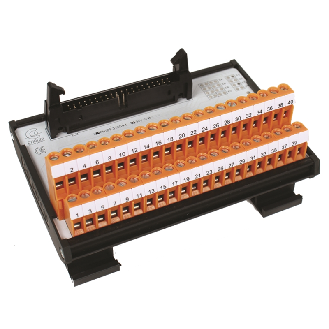 Interface HE10 20 pôles 1A, bornes 2 étages (60x82x65mm) - 21E014004 | EDF20-Lire la description