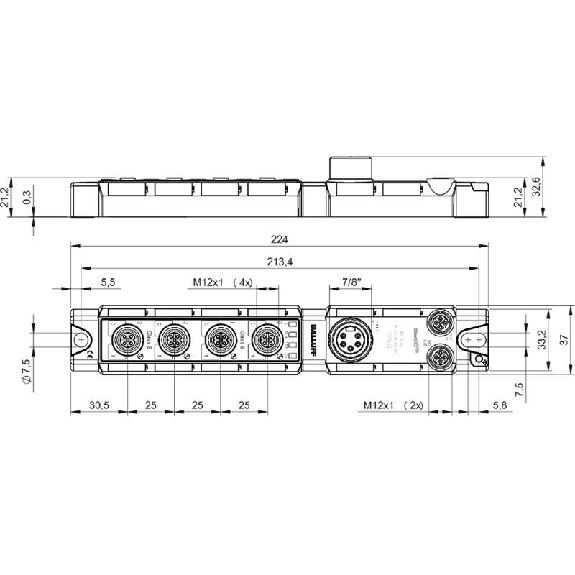 Répartiteur actif, EtherCAT, 8 entrées PNP type 2, 4x IO-Link - BNI ECT-527-005-Z040 (BNI00AC)-Lire la description