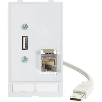 Module simple MSDD 1x USB-A 2.0 F/F/0.7m + 1x RJ45 F/F - 4000-68000-1300000-Lire la description
