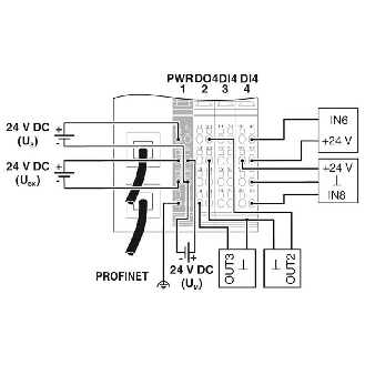 Tête de station PROFINET, 8 entrées, 24VDC, 4 sorties, 24VDC, 500mA - IL PN BK DI8 DO4 2TX-PAC-Lire la description