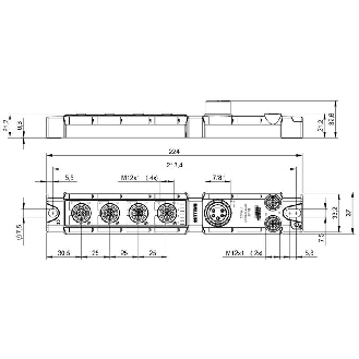 Répartiteur actif, PROFINET I/O, E: 4x PNP, 4x IO-Link - BNI PNT-527-005-Z040 (BNI00A9)-Lire la description