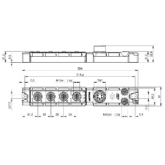 Répartiteur actif, PROFINET I/O, E: 8x PNP, S: 8x PNP, 4x IO-Link - BNI PNT-507-005-Z040 (BNI0092)-Lire la description