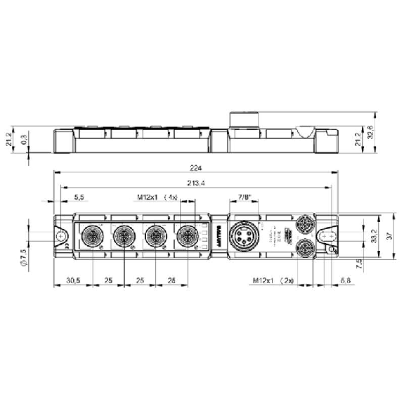 Répartiteur actif PROFINET I/O E: 8x PNP, S: 8x PNP, 4x IO-Link - BNI PNT-507-005-Z040-Lire la description