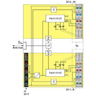 Module 16 entrées TOR 24 VDC, IP20, Axioline F - AXL F DI16/4 2F-Lire la description