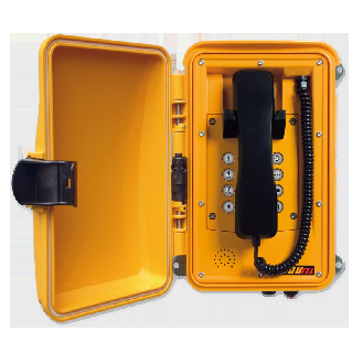 Téléphone mural analogique IP66 en polycarbonate, à porte - INDUTEL-16T-Lire la description