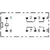 Relais C.I. 8-pin, DPDT 5A, Ag, Vertical, 12VDC - G2R-2 12VDC
