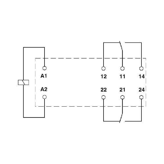 Relais de puissance miniature DPDT 6A, AgSnO+Au, 24DC - REL-MR- 24DC/21-21AU-Lire la description