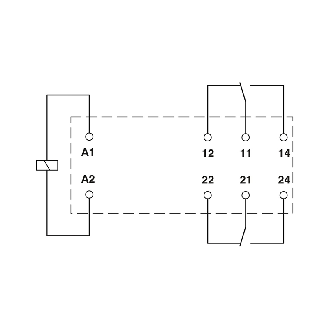Relais de puissance miniature DPDT 6A, AgSnO+Au, 24DC - REL-MR- 24DC/21-21AU-Lire la description