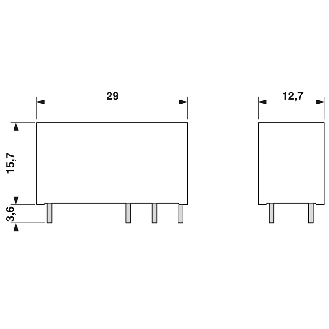 Relais de puissance miniature DPDT 6A, AgSnO+Au, 24DC - REL-MR- 24DC/21-21AU-Lire la description