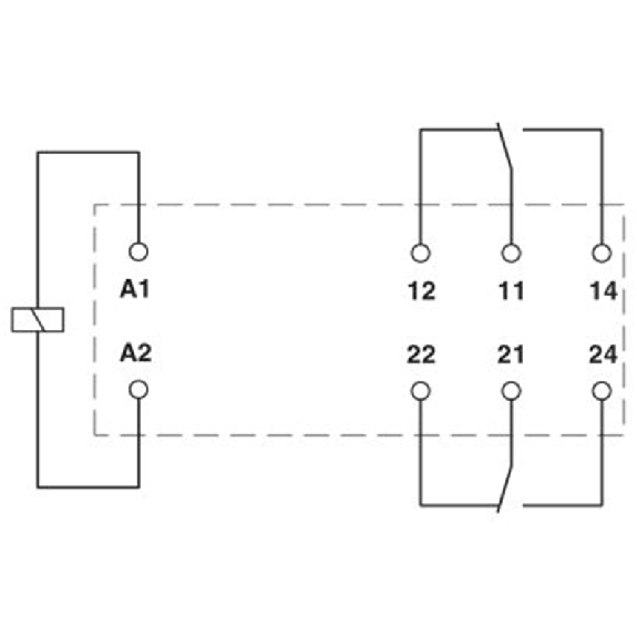 Relais de puissance miniature DPDT 10A, AgNi, 24DC - REL-MR- 24DC/21-21 Relais de puissance miniature DPDT 10A, AgNi, 24DC - REL-MR- 24DC/21-21-Lire la description