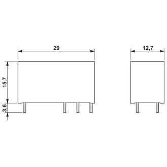 Relais de puissance miniature DPDT 10A, AgNi, 24DC - REL-MR- 24DC/21-21-Lire la description