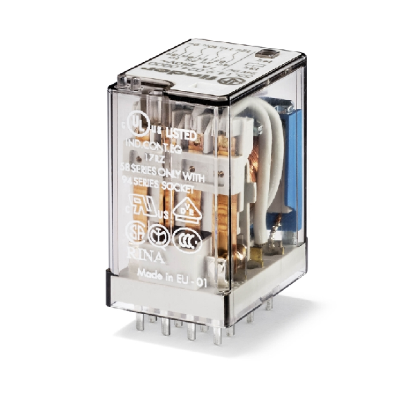 Relais C.I. 4RT 7A-250VAC / 230VAC, AgNi - 551482300000 (55.14.8.230.0000) Relais C.I. 4RT 7A-250VAC / 230VAC, AgNi - 551482300000 (55.14.8.230.0000)-Lire la description