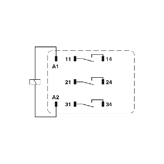 Relais de puissance 8 broches 3PST-NO 16A-250VAC, 230AC - REL-PR3-230AC/3X1-Lire la description