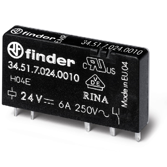 Relais circuit imprimé 1RT 6A 24V DC sensible, faible épaisseur, AgNI - 345170240010 (34.51.7.024.0010) Relais circuit imprimé 1RT 6A 24V DC sensible, faible épaisseur, AgNI - 345170240010 (34.51.7.024.0010)-Lire la description