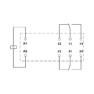 Relais de puissance miniature DPDT 10A, AgNi, 24AC - REL-MR- 24AC/21-21-Lire la description