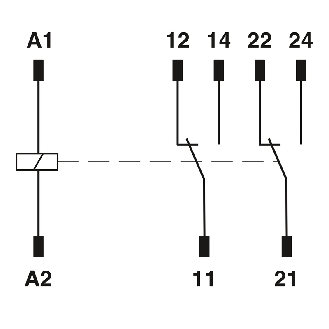 Relais de sécurité DPDT à guidage forcé 6A-250VAC, AgNi, 24DC - REL-SR- 24DC/2X21/FG-Lire la description