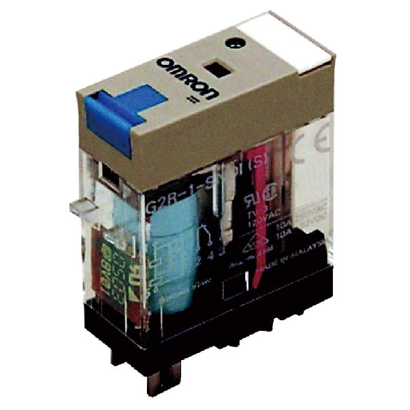 Relais SPDT 10A-250VAC, Ind. méca., Led, Diode, BT, Plaqué or, 24DC - G2R-1-SNDI-AP3 24VDC (S)-Lire la description