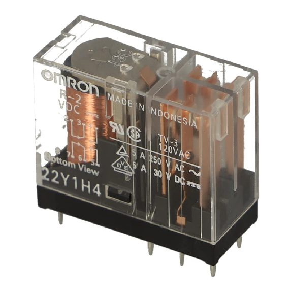 Relais C.I. 8-pin, DPDT 5A, Ag, Vertical, 24VDC - G2R-2 24VDC Relais C.I. 8-pin, DPDT 5A, Ag, Vertical, 24VDC - G2R-2 24VDC-Lire la description