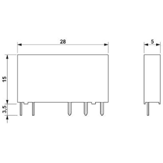 Relais de puissance miniature SPDT 6A, AgSnO-Au, 60DC - REL-MR- 60DC/21AU-Lire la description