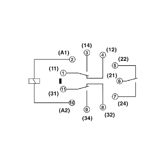 Relais de puissance 11 broches 3PDT 10A, Ind. méca., BT, diode, 24DC - REL-OR3/LDP-24DC/3X21 Relais de puissance 11 broches 3PDT 10A, Ind. méca., BT, diode, 24DC - REL-OR3/LDP-24DC/3X21-Lire la description