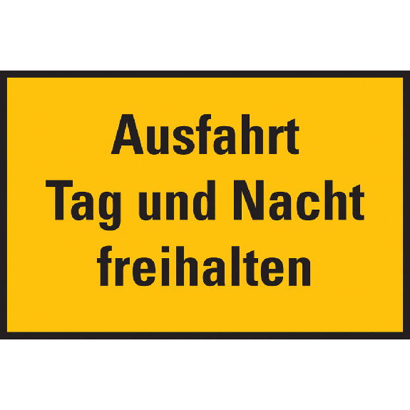 Hinweisschild Ausfahrt Tag und Nacht freihalten, Aluminium, 250x350mm-Leggi tutto