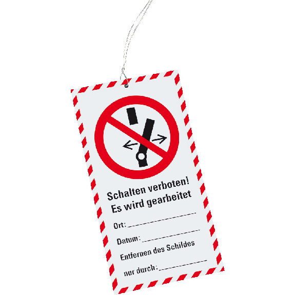 Wartungsanhänger Schalten verboten, Kunststoff, 76x147mm, inkl. Kabelbinder, 10/VE, ASR A1.3, DIN EN ISO 7010 P031 Wartungsanhänger Schalten verboten, Kunststoff, 76x147mm, inkl. Kabelbinder, 10/VE, ASR A1.3, DIN EN ISO 7010 P031-Beschreibung lesen