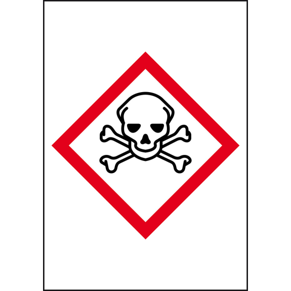 Gefahrensymbol Totenkopf GHS 06, Folie, selbstklebend, 70x100mm, 6/Bogen, GHS-Verordnung Gefahrensymbol Totenkopf GHS 06, Folie, selbstklebend, 70x100mm, 6/Bogen, GHS-Verordnung-Beschreibung lesen