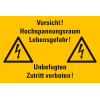 Warnschild Vorsicht! Hochspannungsraum Lebensgefahr..., Kunststoff, 200x300mm Warnschild Vorsicht! Hochspannungsraum Lebensgefahr..., Kunststoff, 200x300mm