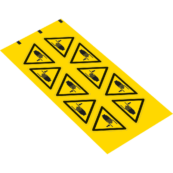 Warnschild Warnung von Handverletzungen, RoHS konform, Folie, SL 50mm, 10/Bogen, ASR A1.3, DIN EN ISO 7010 W024 Warnschild Warnung von Handverletzungen, RoHS konform, Folie, SL 50mm, 10/Bogen, ASR A1.3, DIN EN ISO 7010 W024-Beschreibung lesen