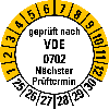 Mehrjahresprüfplakette gepr.nach VDE 0702 NP,25-30,weiß/gelb,Folie,20mm,10/Bogen Mehrjahresprüfplakette gepr.nach VDE 0702 NP,25-30,weiß/gelb,Folie,20mm,10/Bogen