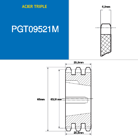 CMW - Pignone con mozzo smontabile 1008 - Tripla dentatura - 06B3 - 21 denti - passo 9,52 mm-Leggi tutto