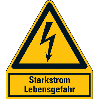 Warn-Kombischild Starkstrom Lebensgefahr, Kunststoff, 240x210mm, ASR A1.3, DIN EN ISO 7010 W012-Beschreibung lesen
