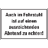 Hinweisschild Im Fahrstuhl auf ausreichenden Abstand achten!, Folie, 150x100mm