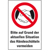 Verbots-Kombischild Händeschütteln vermeiden, praxisbewährt, Kunststoff, 200x300mm Verbots-Kombischild Händeschütteln vermeiden, praxisbewährt, Kunststoff, 200x300mm