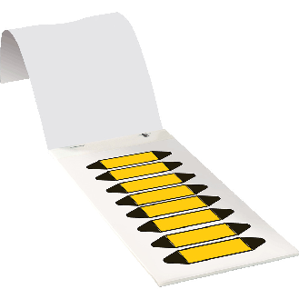 Rohrleitungsetikett zum Beschriften, gelb, Folie, 17x75mm, 80/Heft, DIN 2403-Beschreibung lesen