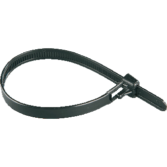 Kabelbinder, wiederlösbar, schwarz, Polyamid, 7,5mm breit, 350mm lang, 100/VE-Beschreibung lesen