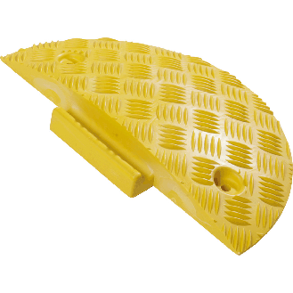 Anfangsstück für Tempo-Stopp-Schwelle, mit Nase, gelb, Kunststoff, 420x250x75mm-Beschreibung lesen